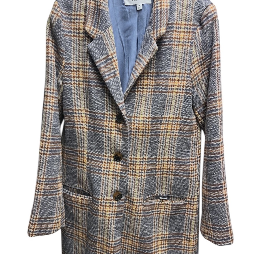 BB Dakota Plaid Coat with Blue Interior - Picture 2 of 5